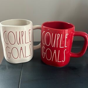 Rare Rae Dunn COUPLE GOALS Coffee Tea Mugs Set of 2.